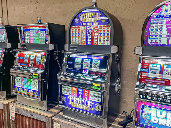 Triple Gold Bars Slot Machine Display Dallas "As Is"