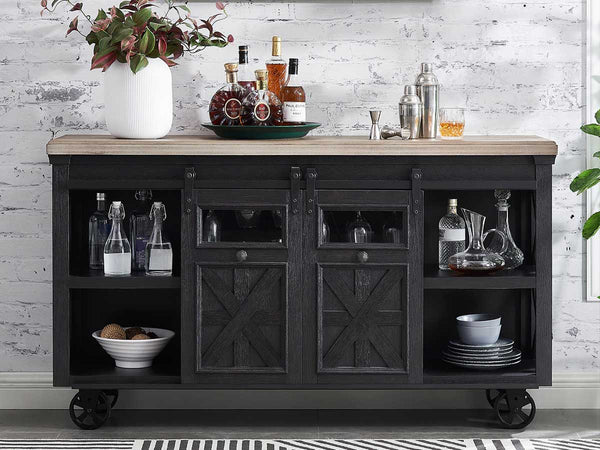 Blackened Oak Bar Cart