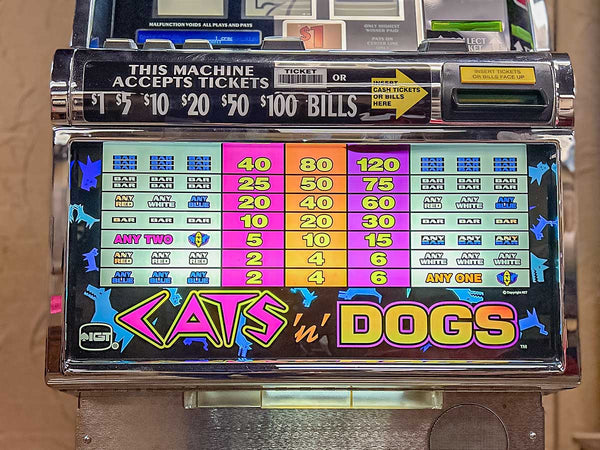 Cats and Dogs Slot Machine Display Dallas "As Is"